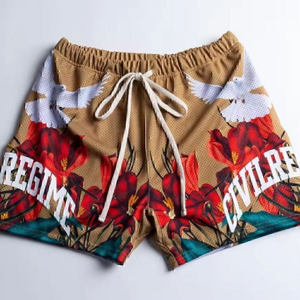 NWOT Civil Regime Printed Shorts S Limited Edition in Brown & Print